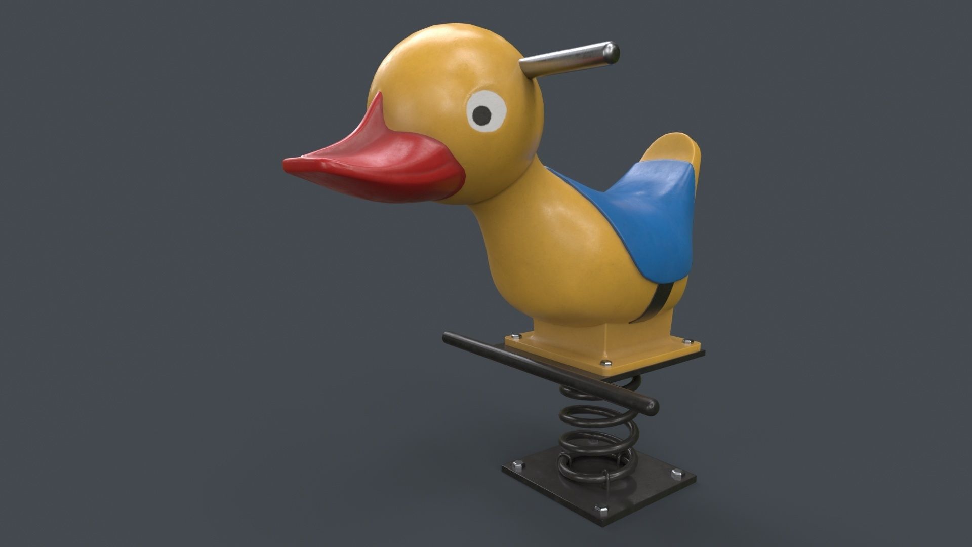 PBR Outdoor Spring Swing Playground Toy A Low-poly 3D model_18