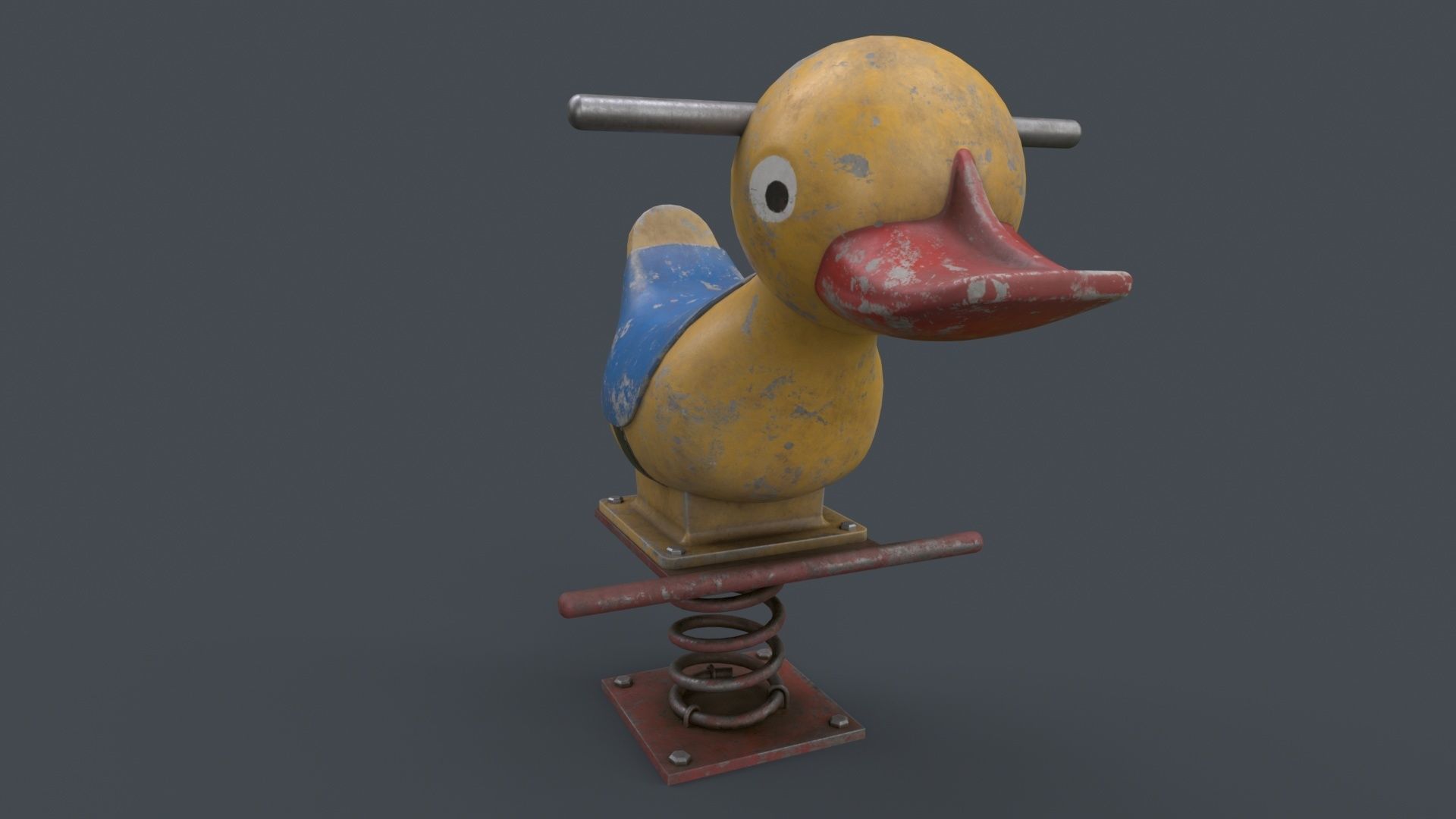 PBR Outdoor Spring Swing Playground Toy A Low-poly 3D model_6