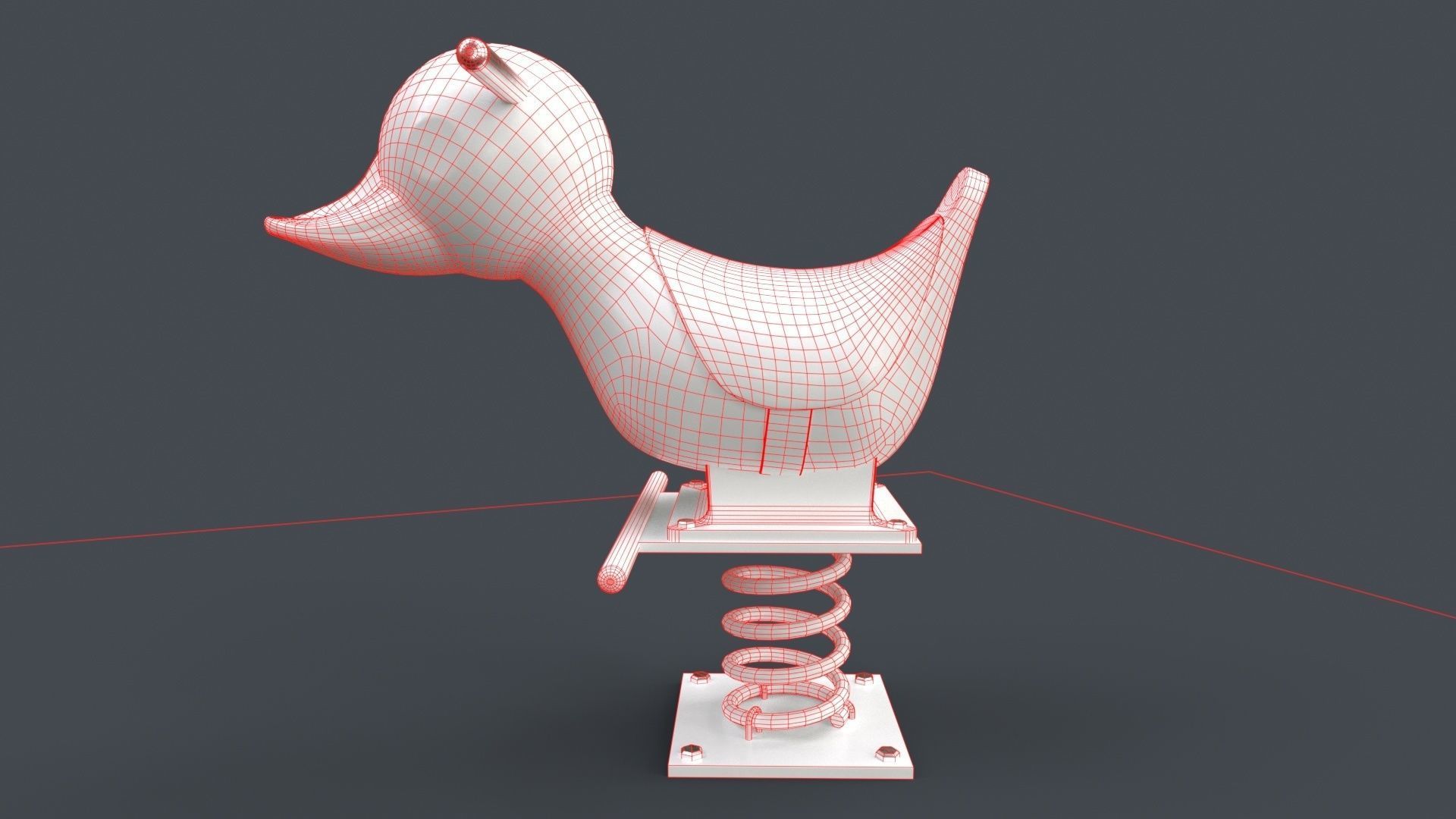 PBR Outdoor Spring Swing Playground Toy A Low-poly 3D model_35