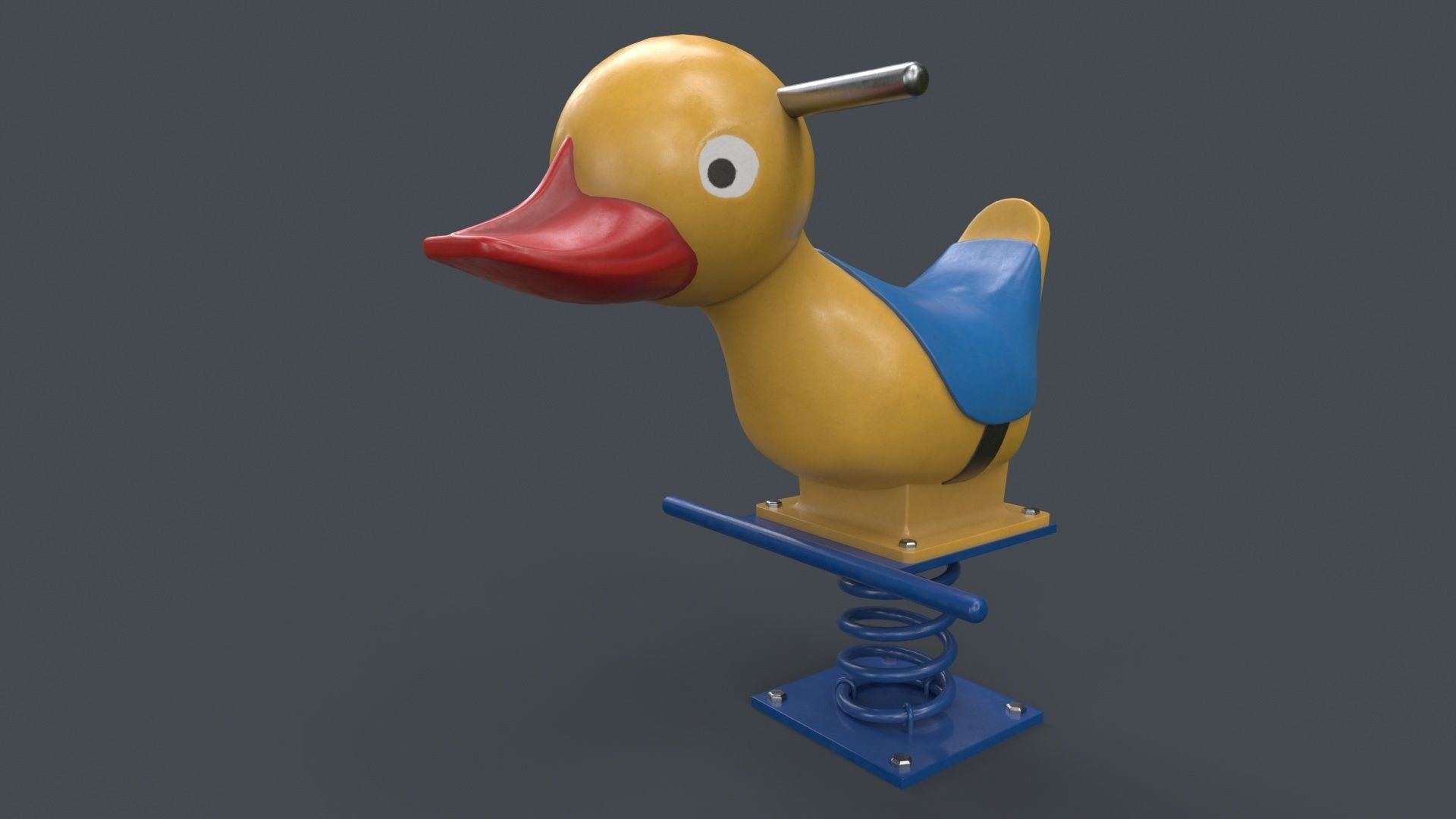 PBR Outdoor Spring Swing Playground Toy A Low-poly 3D model_16