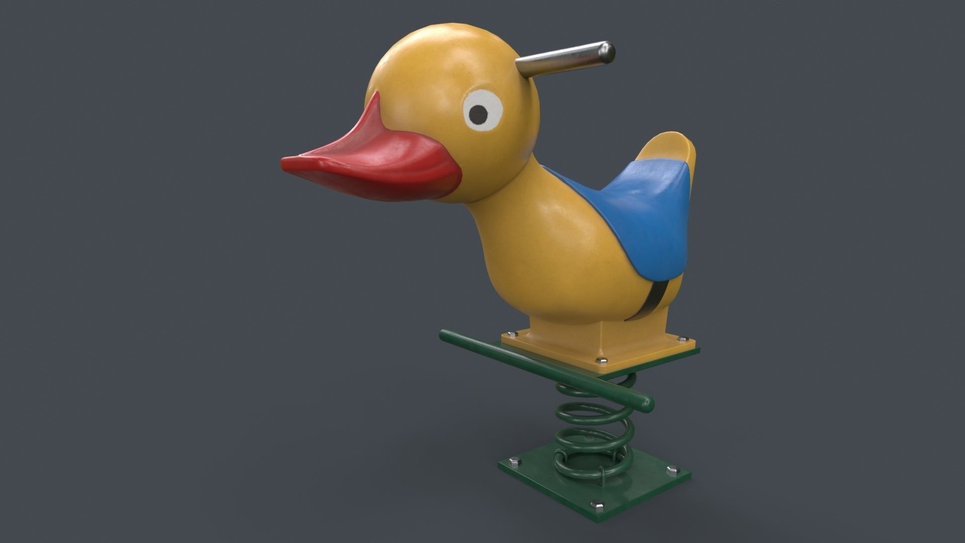 PBR Outdoor Spring Swing Playground Toy A Low-poly 3D model_17