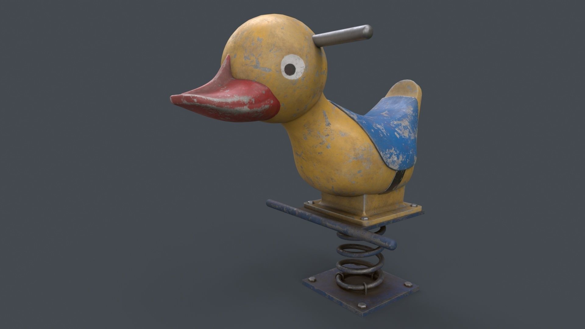 PBR Outdoor Spring Swing Playground Toy A Low-poly 3D model_26