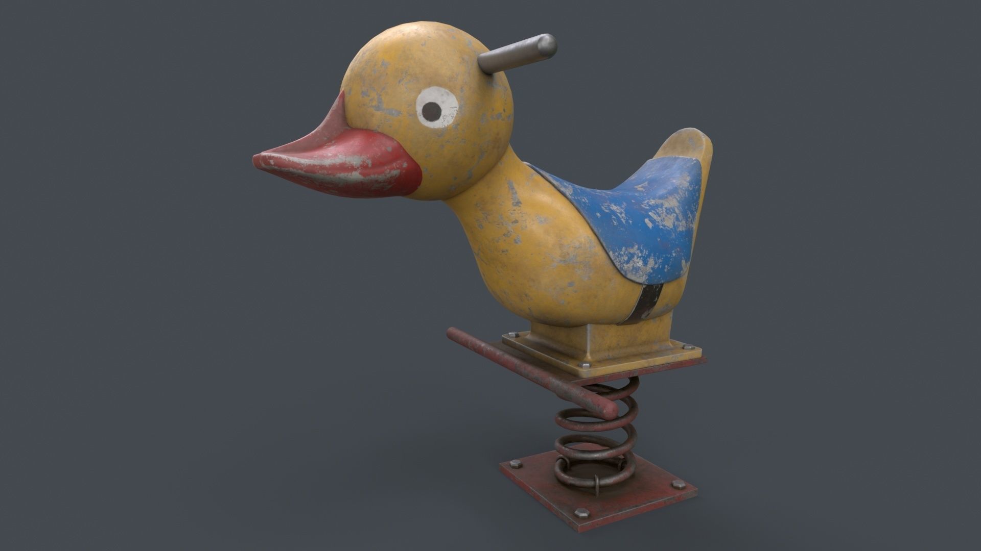 PBR Outdoor Spring Swing Playground Toy A Low-poly 3D model_4