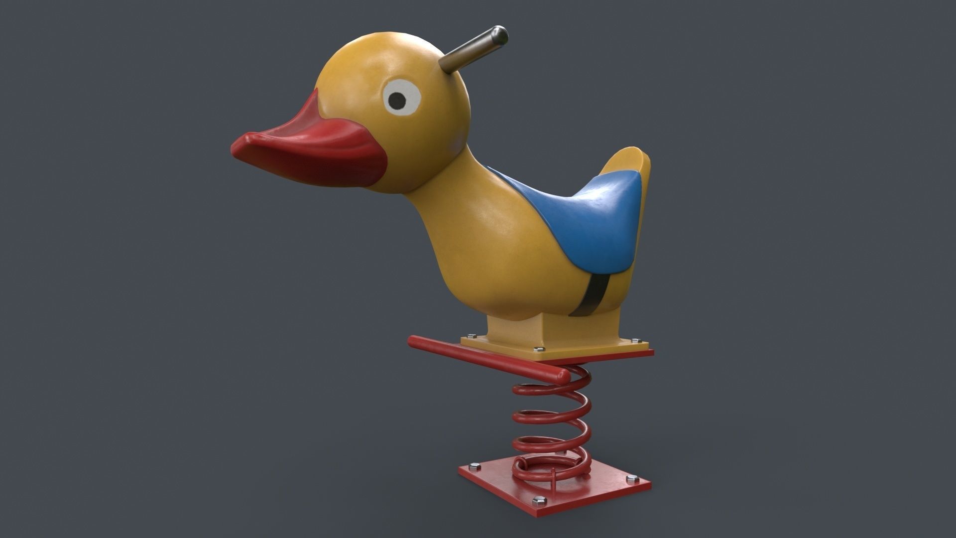 PBR Outdoor Spring Swing Playground Toy A Low-poly 3D model_7