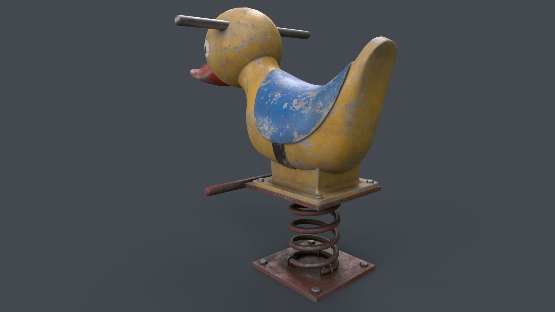 PBR Outdoor Spring Swing Playground Toy A Low-poly 3D model_10