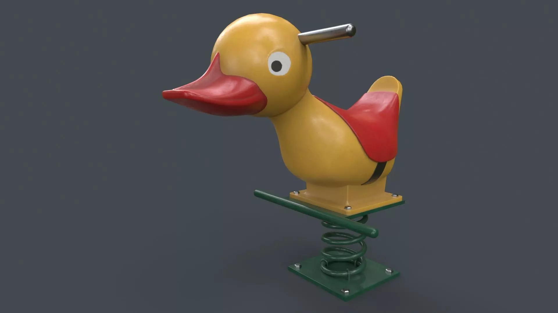 PBR Outdoor Spring Swing Playground Toy A Low-poly 3D model_0