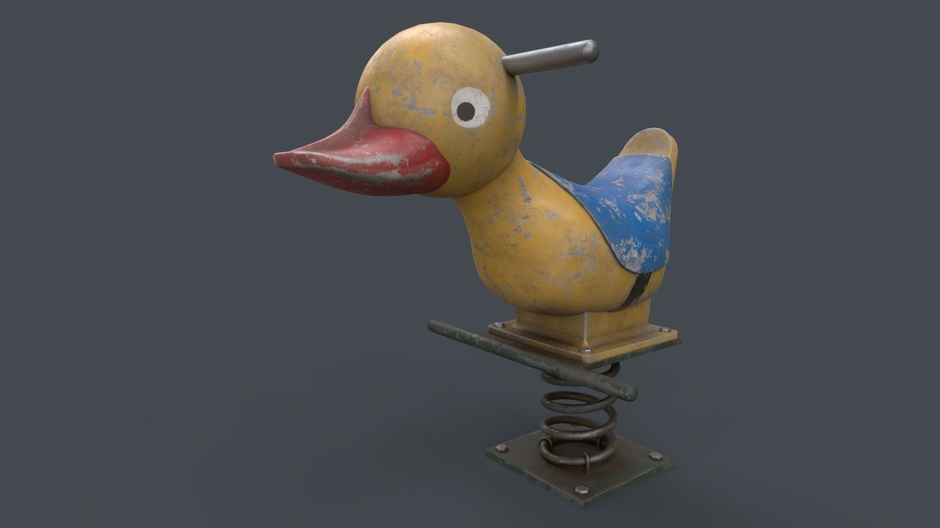 PBR Outdoor Spring Swing Playground Toy A Low-poly 3D model_27