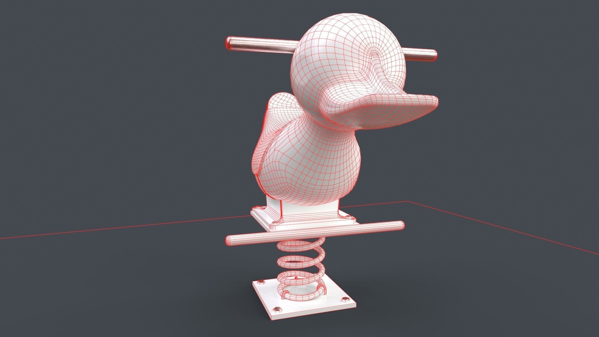 PBR Outdoor Spring Swing Playground Toy A Low-poly 3D model_34