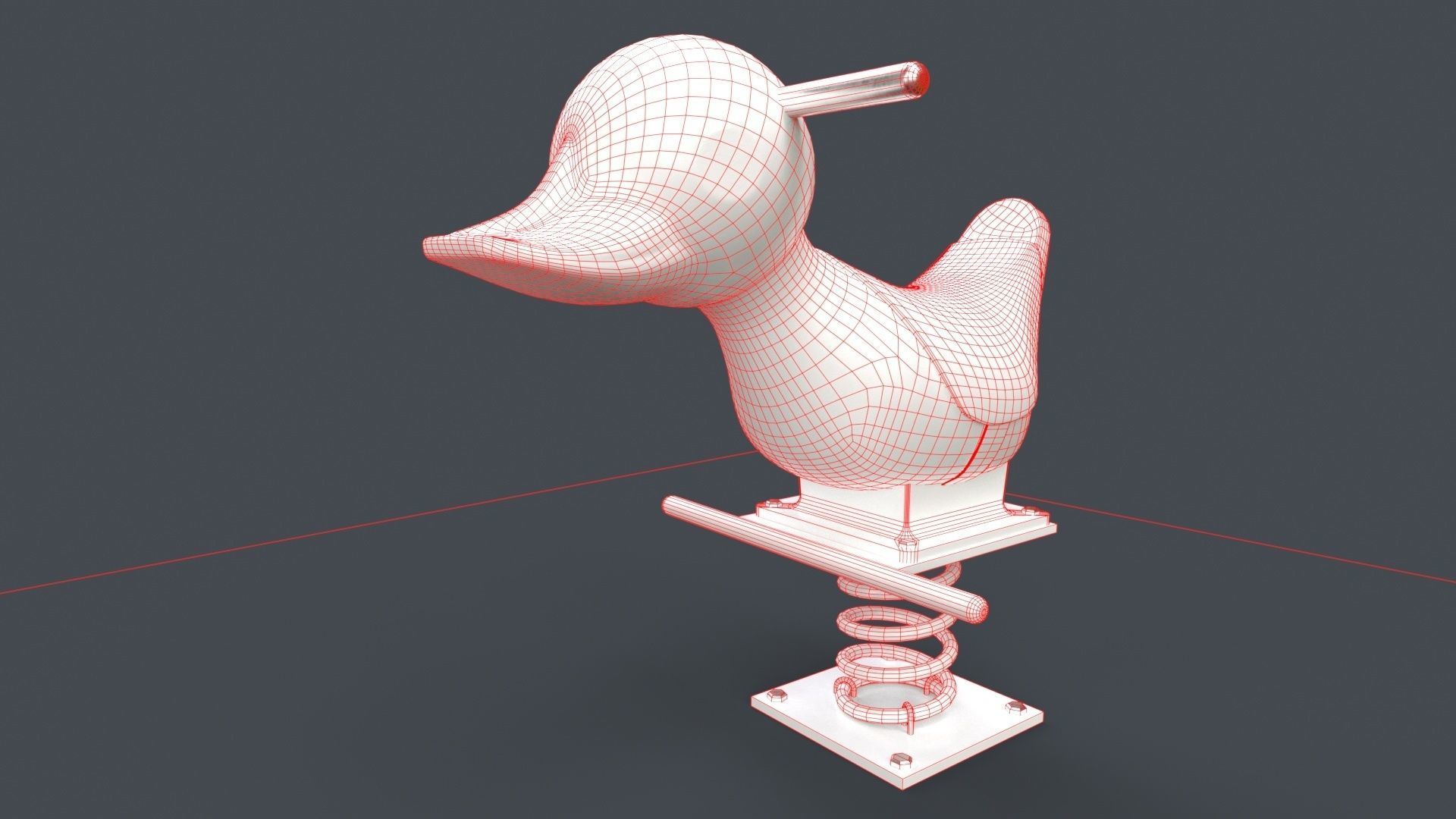 PBR Outdoor Spring Swing Playground Toy A Low-poly 3D model_33