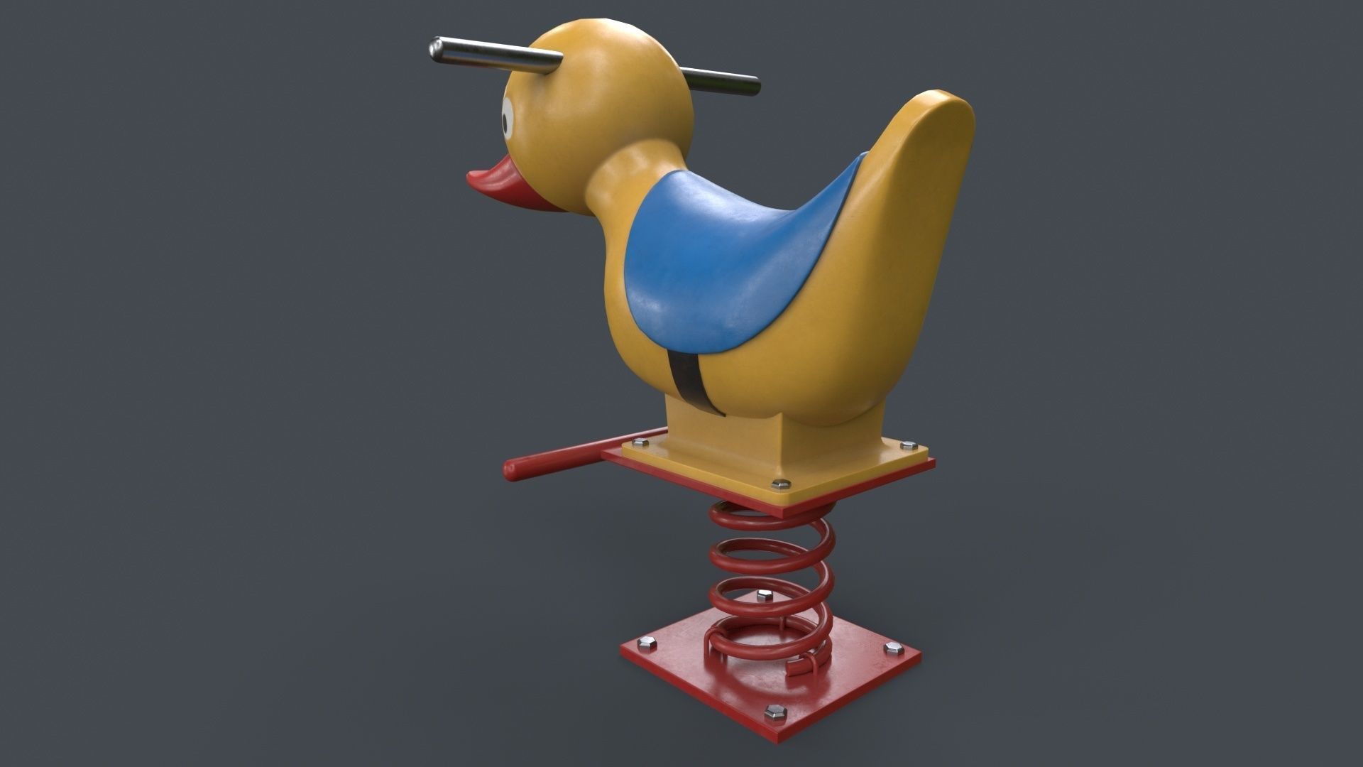 PBR Outdoor Spring Swing Playground Toy A Low-poly 3D model_9