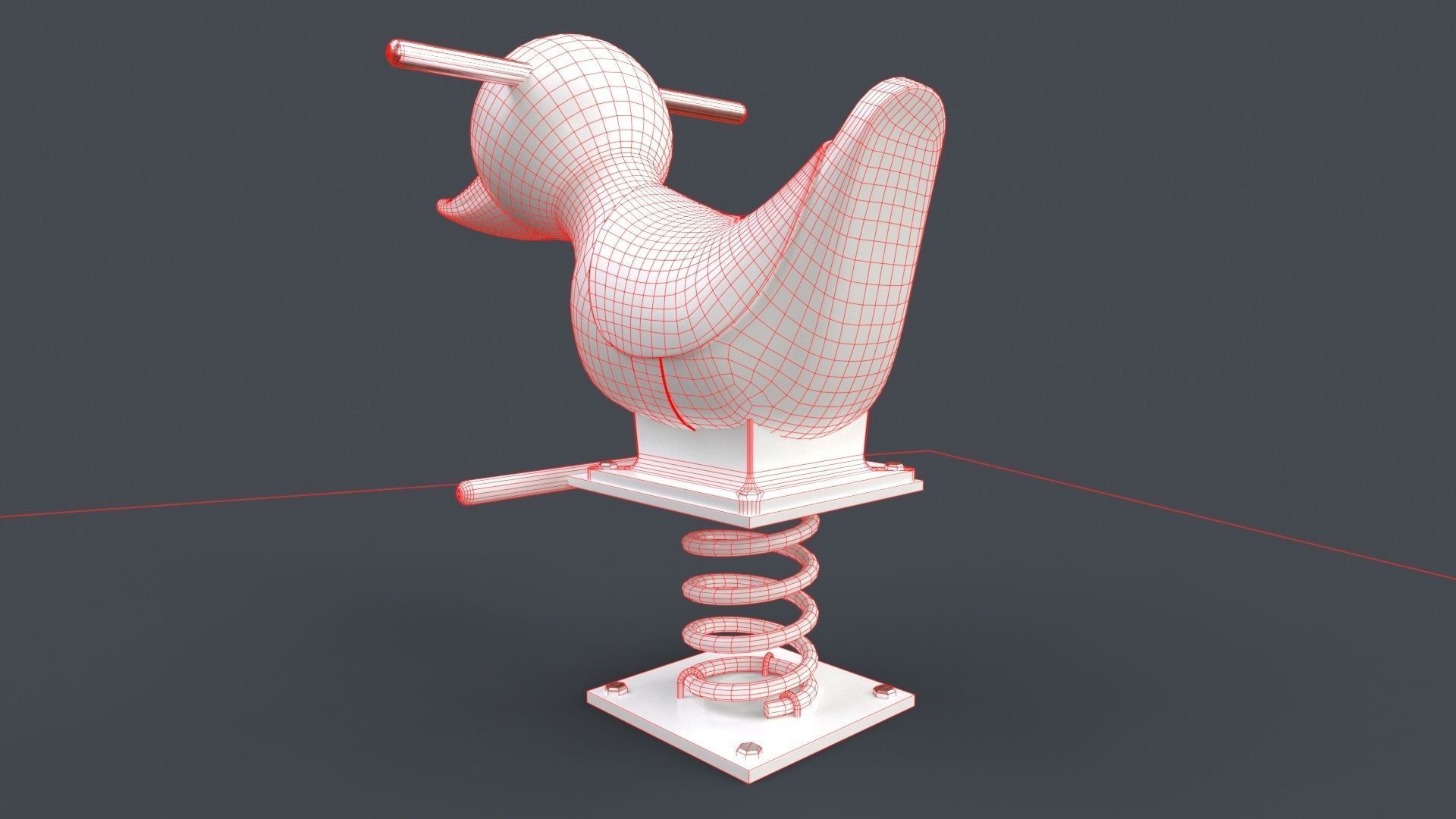 PBR Outdoor Spring Swing Playground Toy A Low-poly 3D model_36