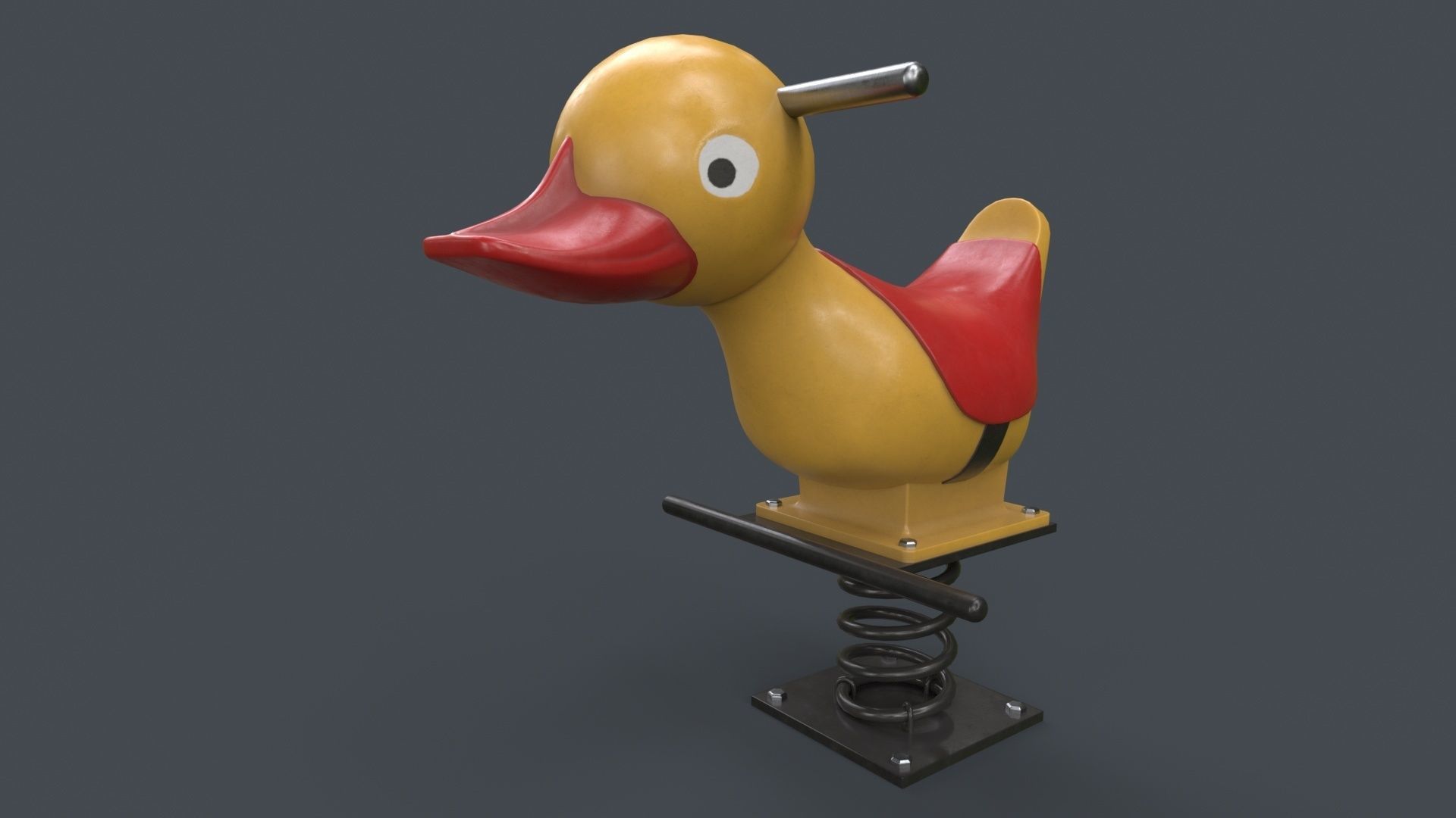 PBR Outdoor Spring Swing Playground Toy A Low-poly 3D model_14