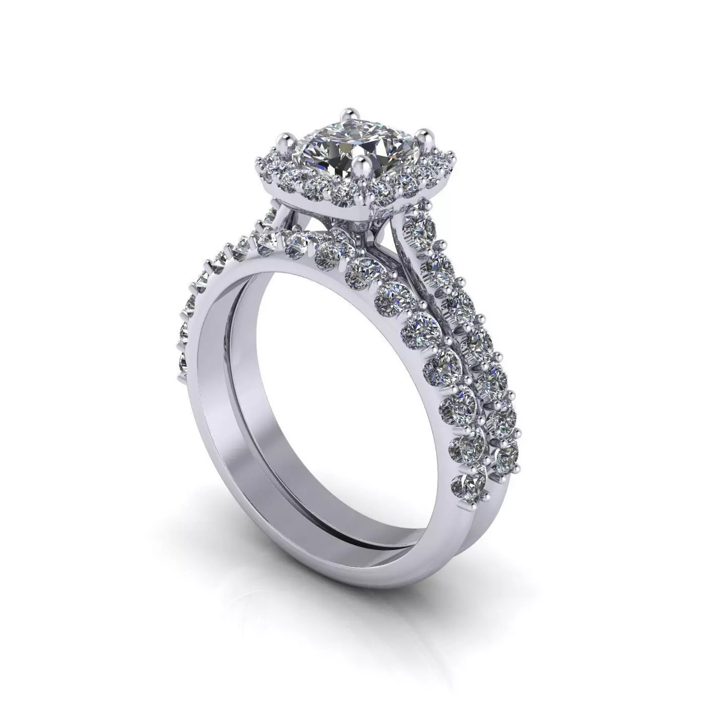 Nice Halo Diamond Ring 3D print model
