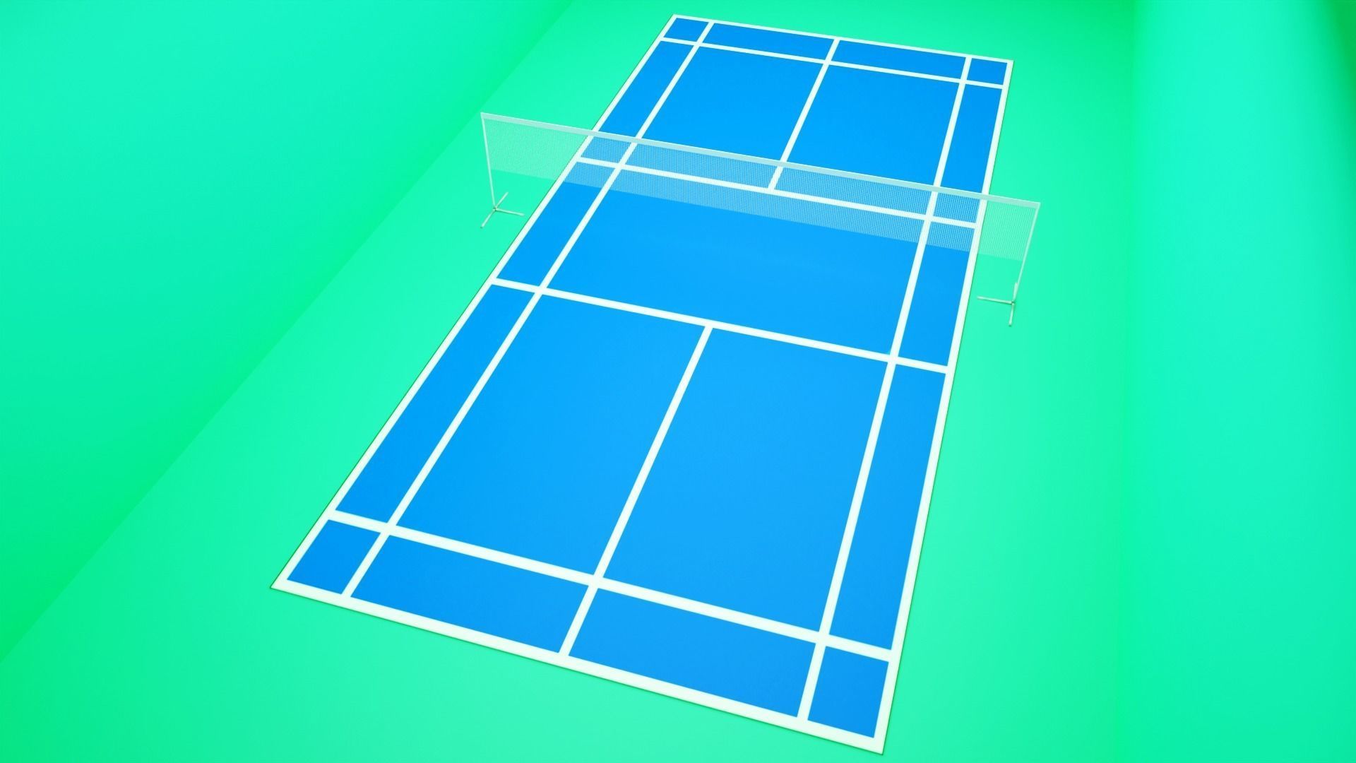 Badminton Court 3D model_3