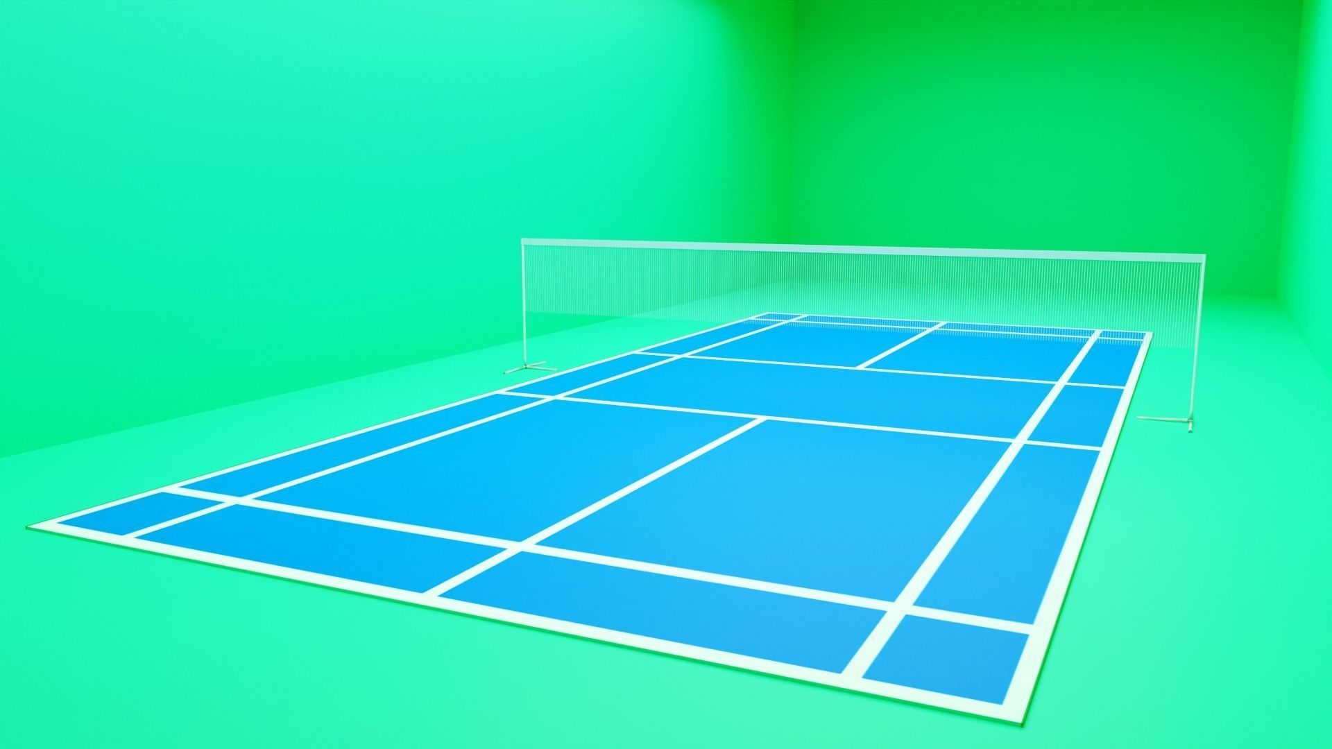Badminton Court 3D model_1