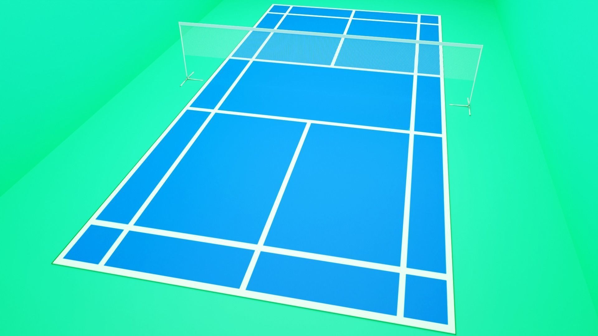 Badminton Court 3D model_2