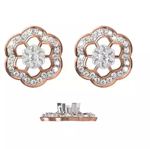 Women Diamond Earrings STL FBX JCD Details