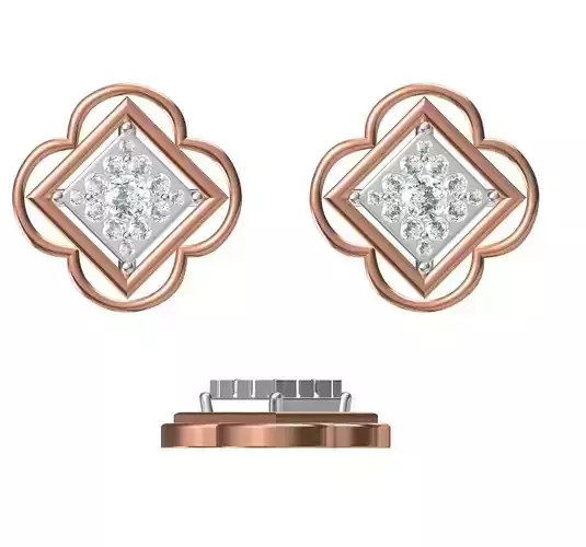 Women Diamond Earrings STL FBX JCD Details