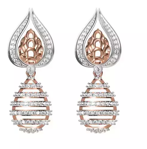 Women Diamond Earrings STL FBX JCD Details