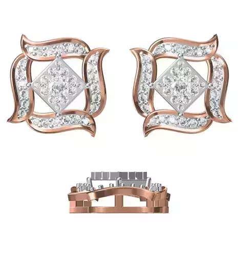 Women Diamond Earrings STL FBX JCD Details