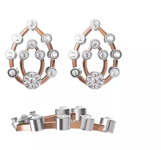 Women Diamond Earrings STL FBX JCD Details