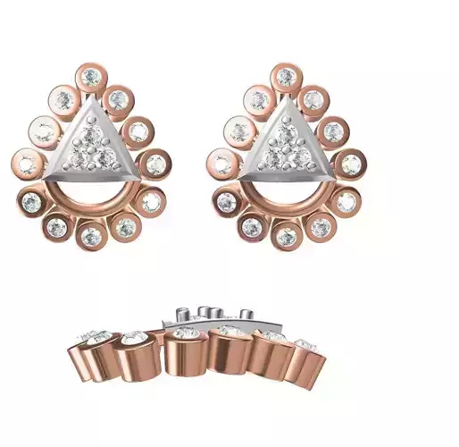 Women Diamond Earrings STL FBX JCD Details