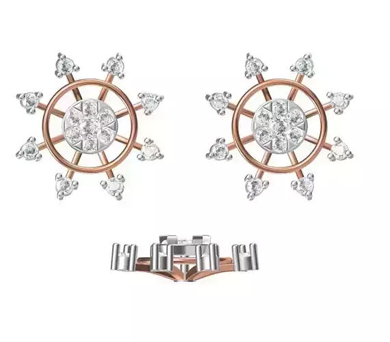 Women Diamond Earrings STL FBX JCD Details