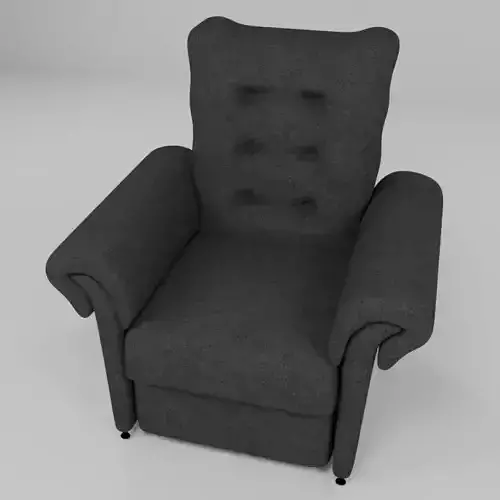 Dark gray leather armchair in classic style