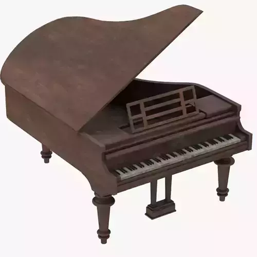 4K Old Realistic Mossy Piano