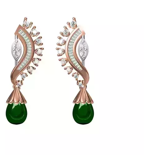 Women Diamond Earrings STL FBX JCD Details
