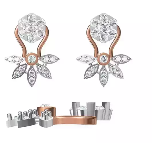 Women Diamond Earrings STL FBX JCD Details