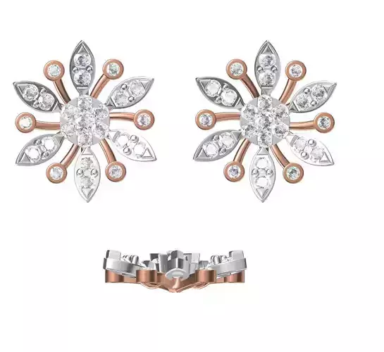 Women Diamond Earrings STL FBX JCD Details