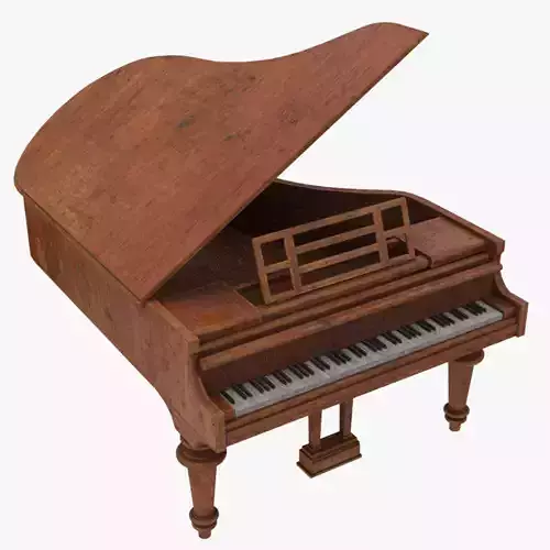 4K Old Realistic Mossy Piano