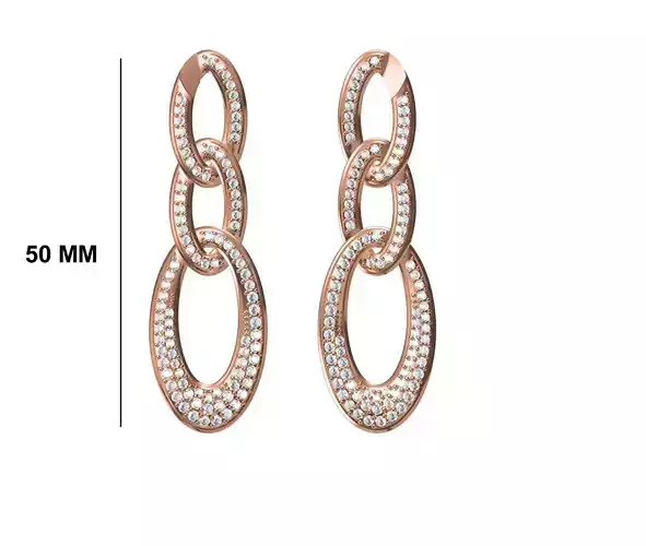 Women Diamond Earrings STL FBX JCD Details
