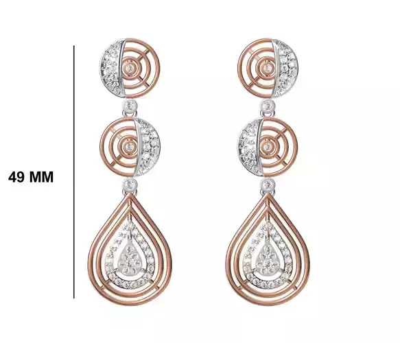 Women Diamond Earrings STL FBX JCD Details