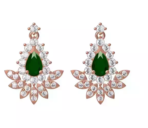 Women Diamond Earrings STL FBX JCD Details