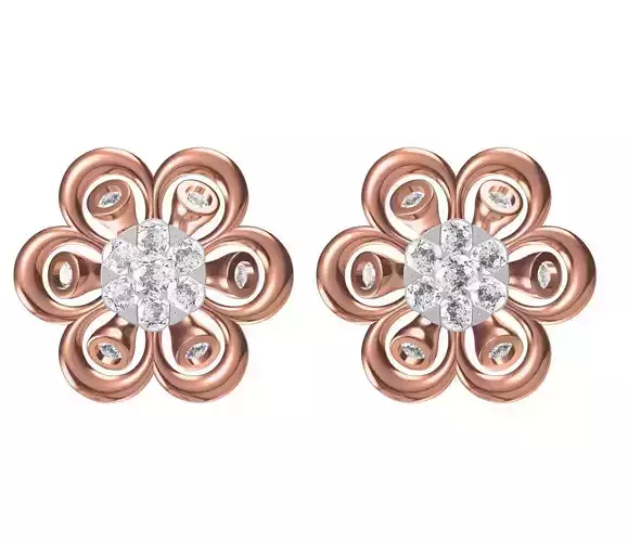 Women Diamond Earrings STL FBX JCD Details