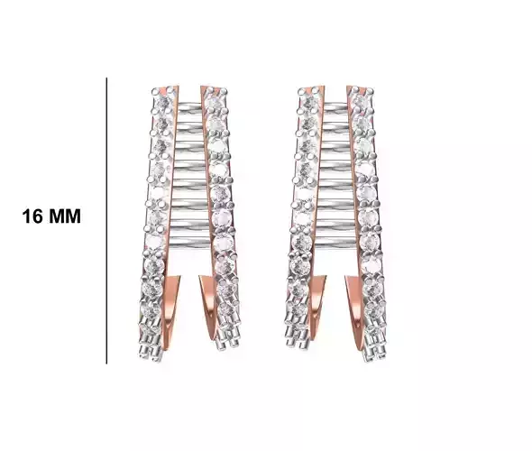 Women Diamond Earrings STL FBX JCD Details