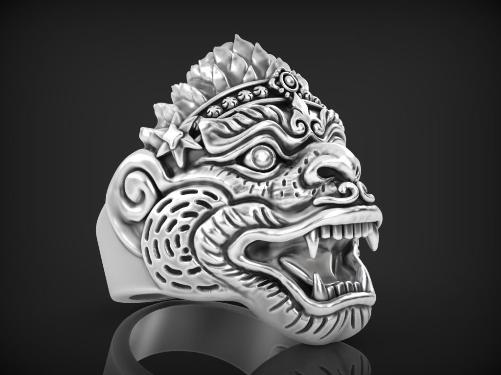 Hanuman Ring 3D print model_2
