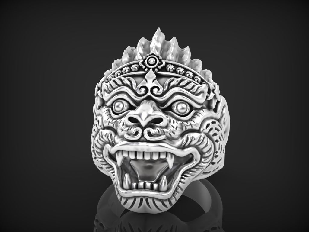 Hanuman Ring 3D print model_1