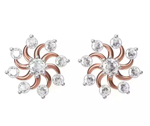 Women Diamond Earrings STL FBX JCD Details