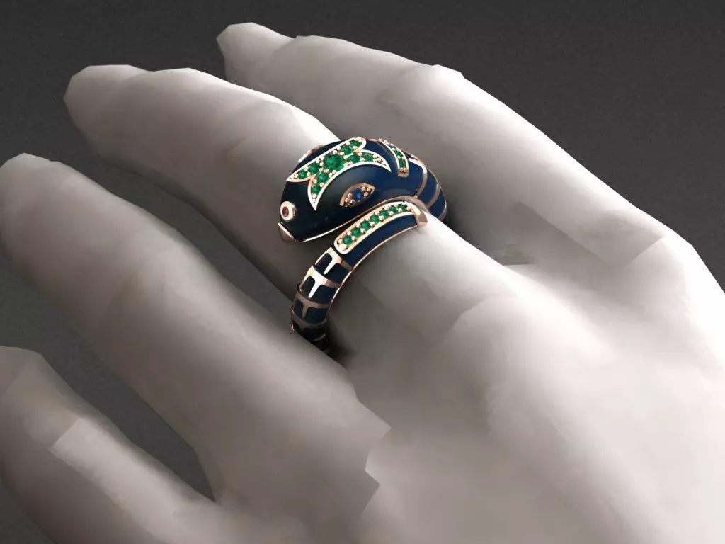 Enamel snake ring 3D print model 3D print model_0
