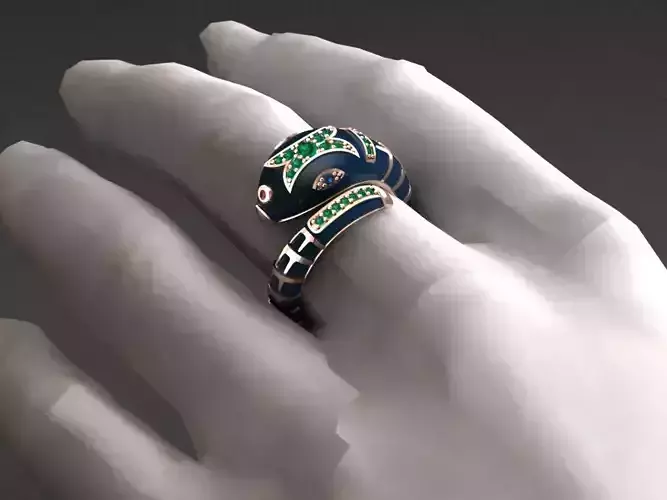 Enamel snake ring 3D print model