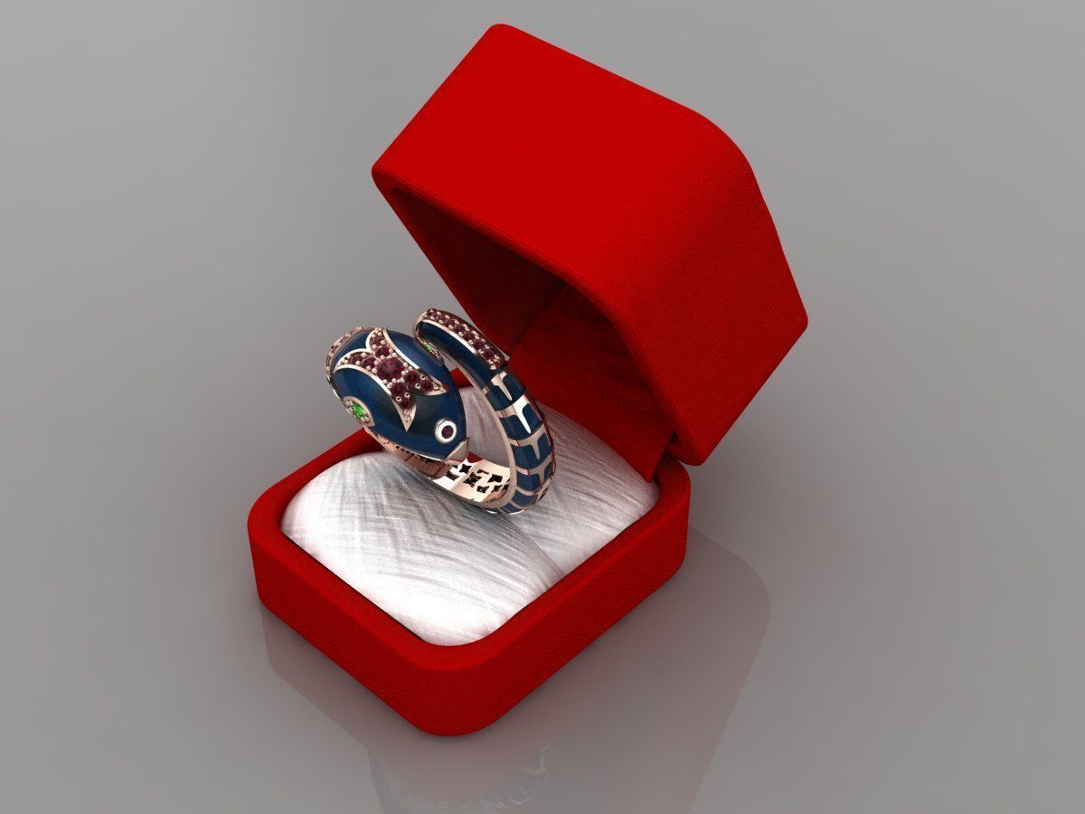 Enamel snake ring 3D print model 3D print model_1