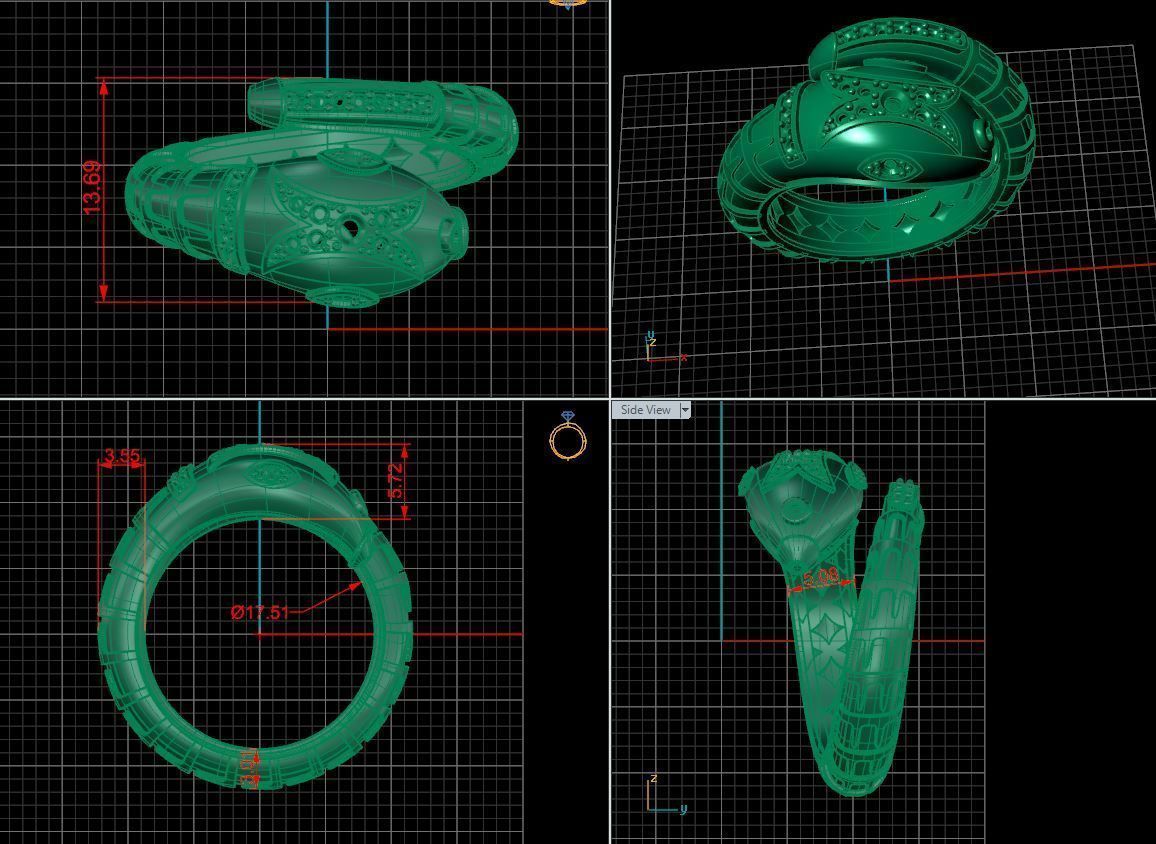 Enamel snake ring 3D print model 3D print model_15