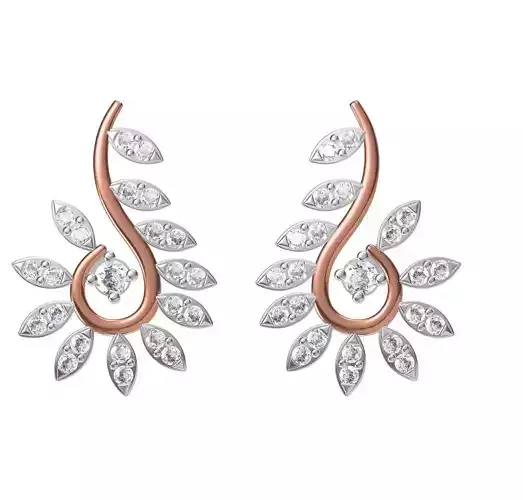 Women Diamond Earrings STL FBX JCD Details