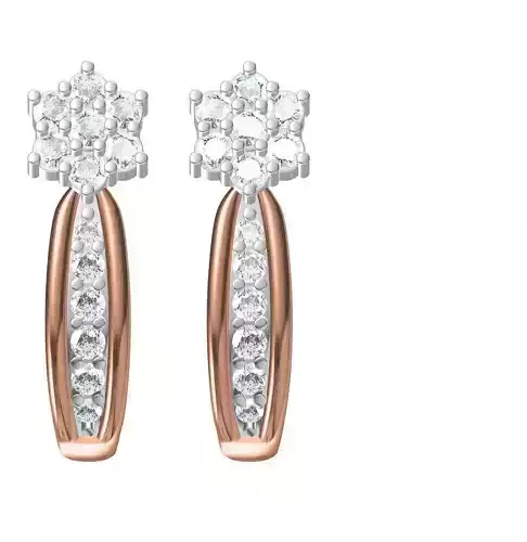 Women Diamond Earrings STL FBX JCD Details