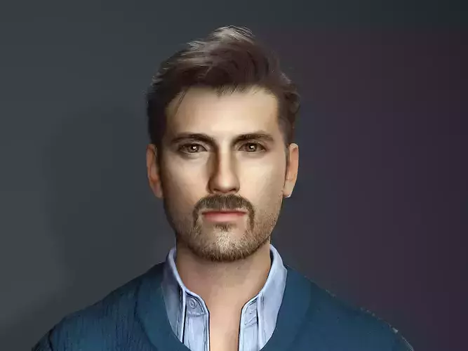 Russ-Male Character Low-poly 3D model