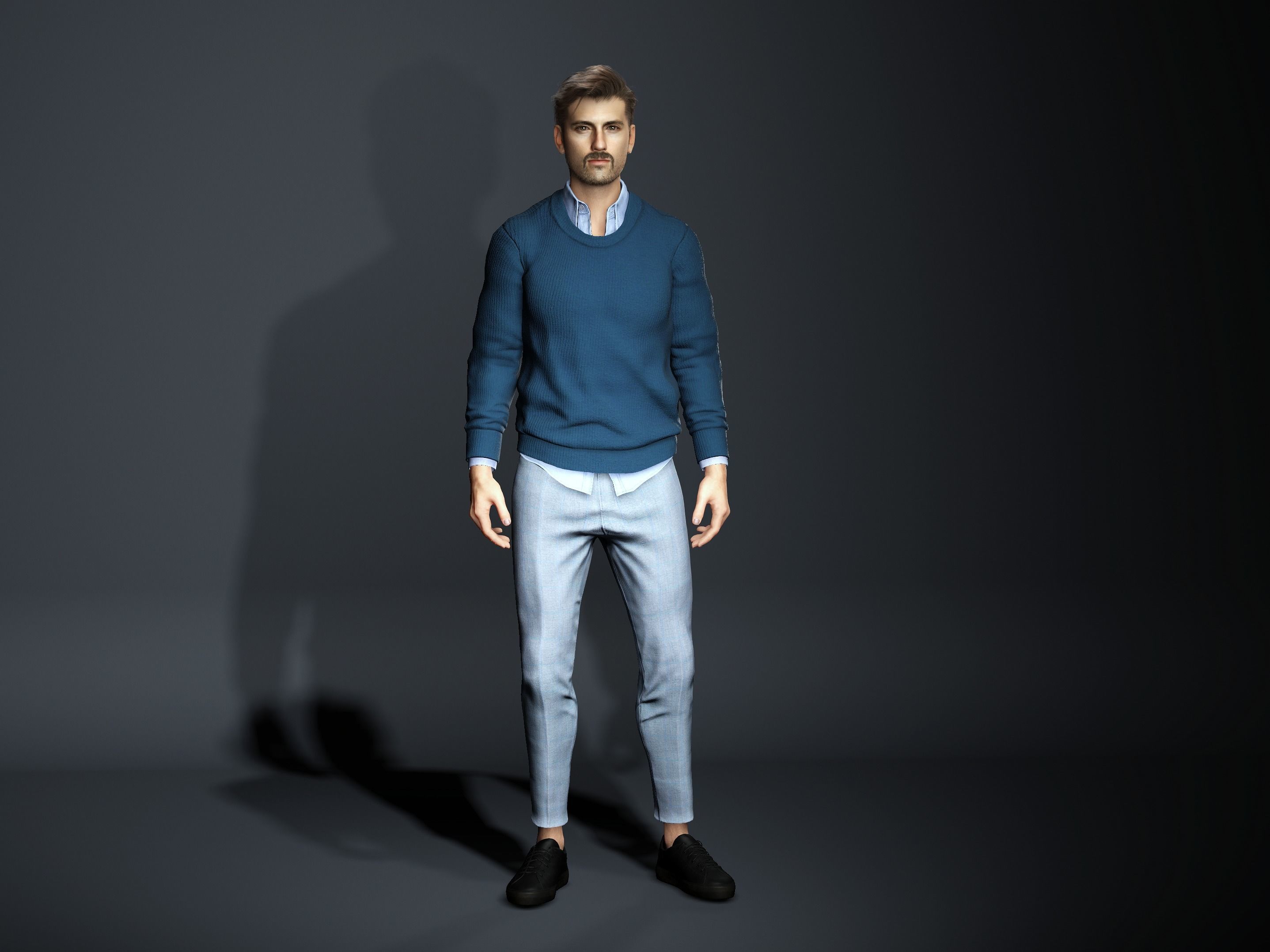 Russ-Male Character Low-poly 3D model_5