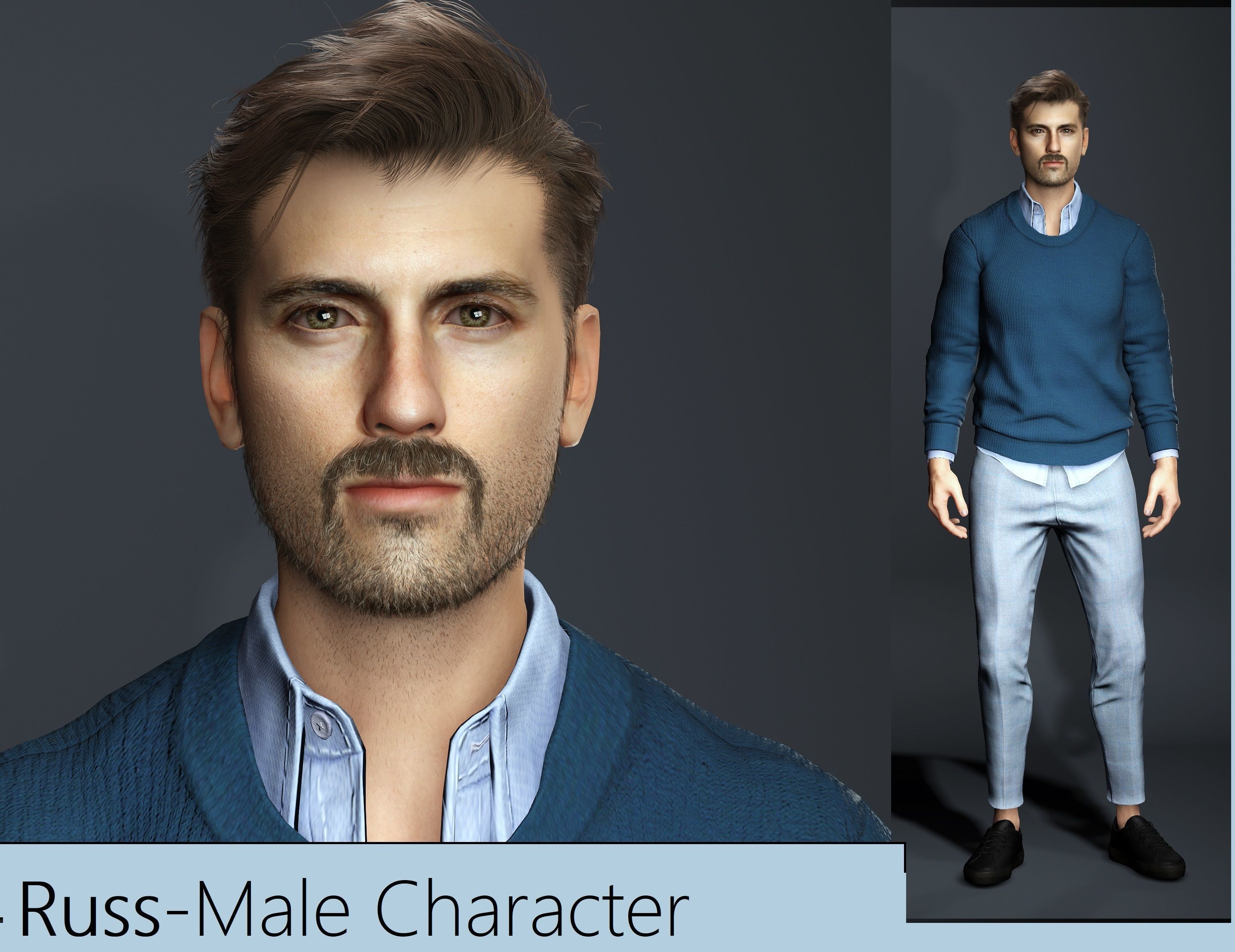 Russ-Male Character Low-poly 3D model_1